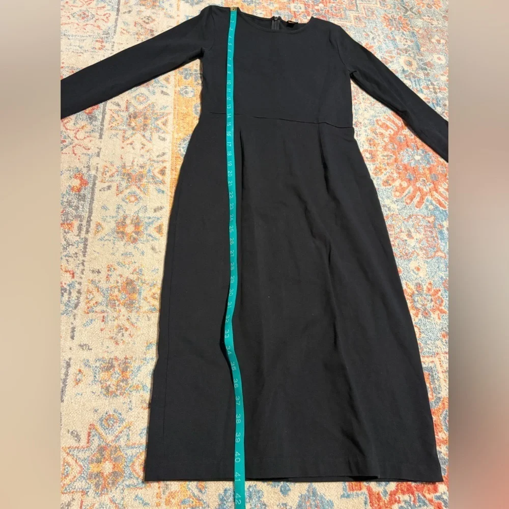 J.Crew black long-sleeved midi dress
